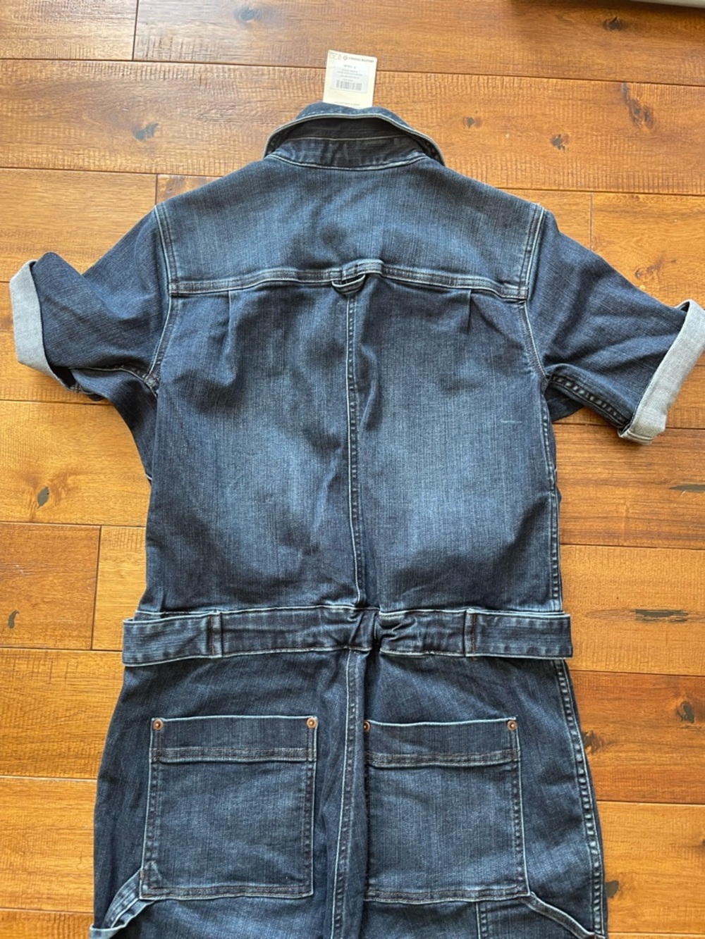 Duluth Trading Double Flex Denim COOLMAX Coverall Women 6 Short Stretch Workwear - Picture 16 of 16